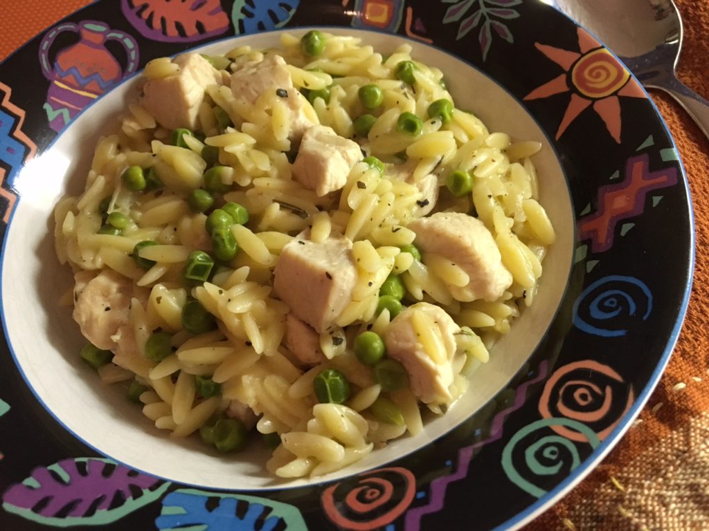 Orzo with Chicken and Asiago cheese