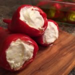 Red Jalapeño Peppers Stuffed with Cream Cheese and Feta