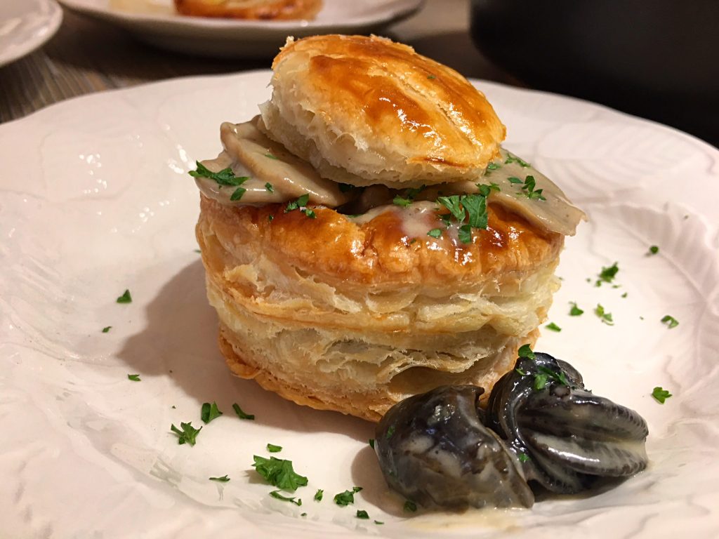 Escargot con Funghi in Vol-au-vent