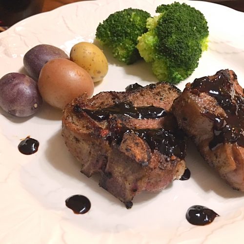 Lamb Chops with Balsamic & Red Wine Reduction