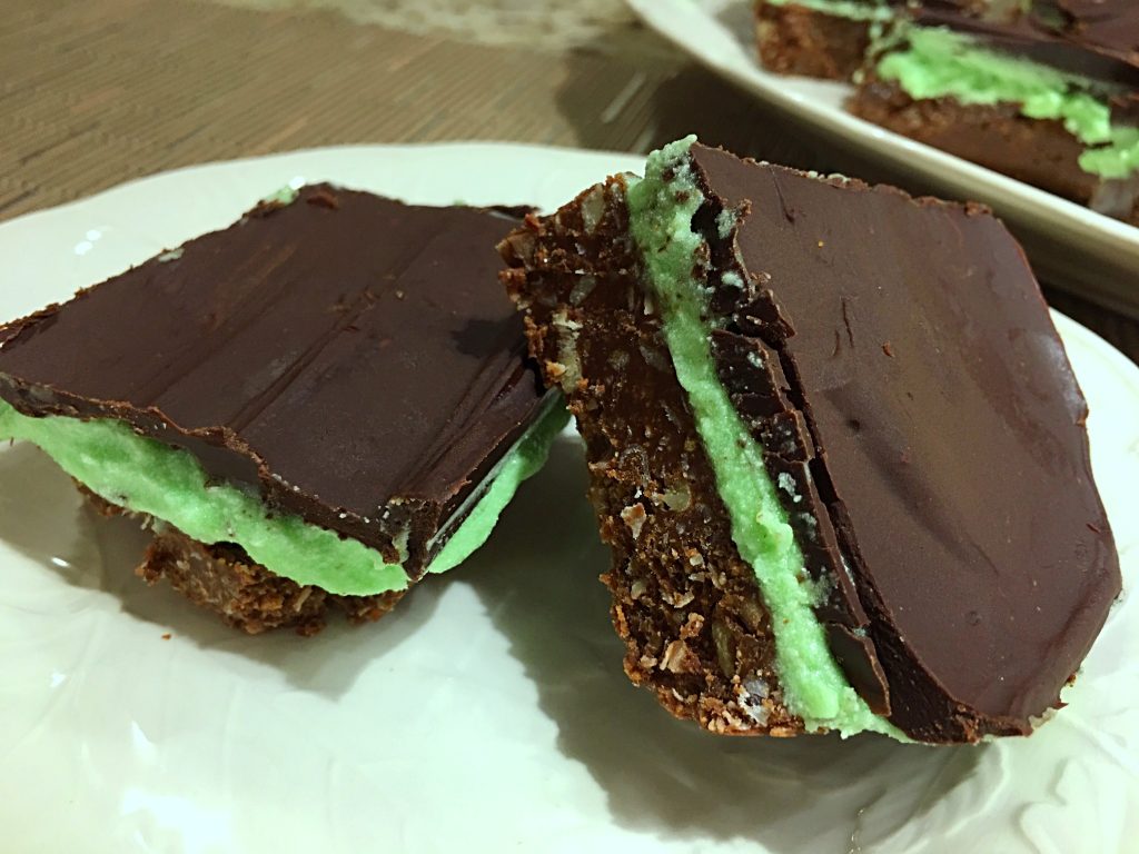 Chocolate Mint Nanaimo Bars