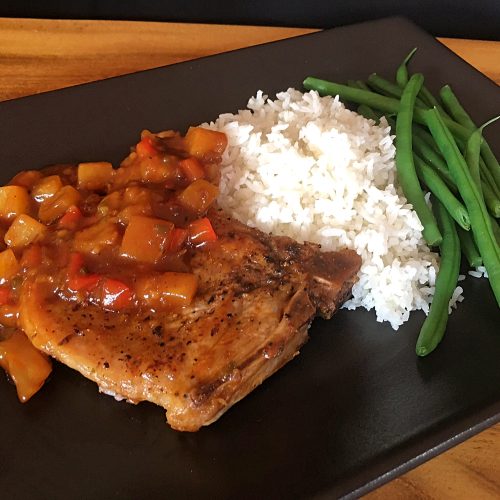 Pork Chops with Pineapple BBQ Sauce