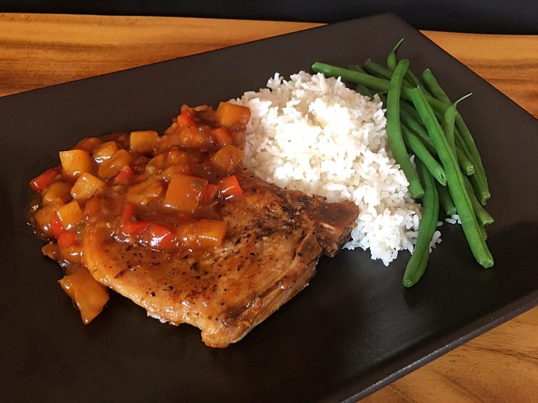 Pork Chops with Pineapple BBQ Sauce