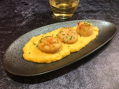 Scallops with Smoky Cream Corn Sauce