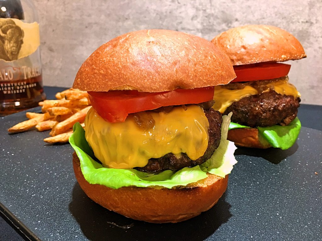 Bison Burgers with Bourbon Onion Jam