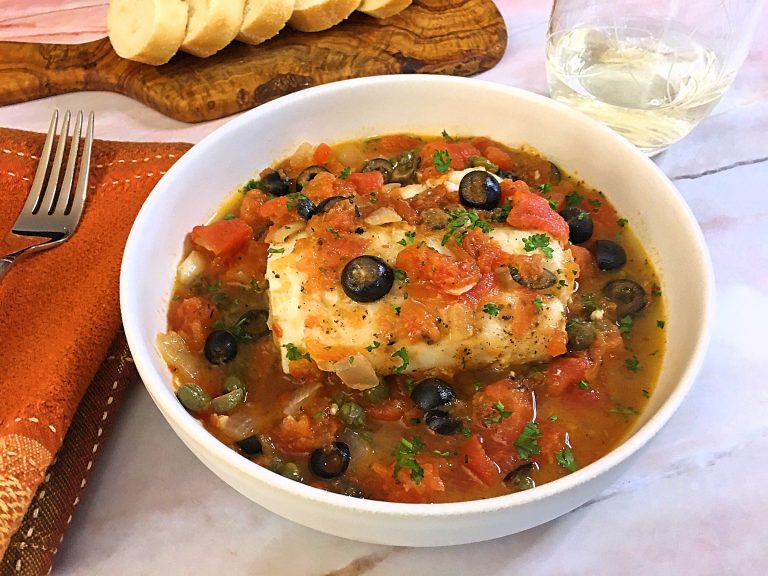 Cod in Puttanesca Sauce