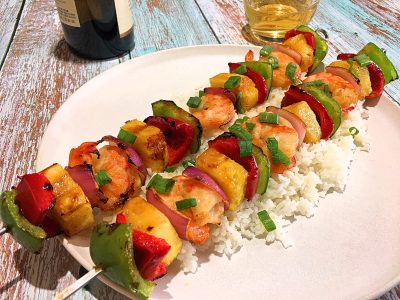 Hawaiian Teriyaki Shrimp Kebabs