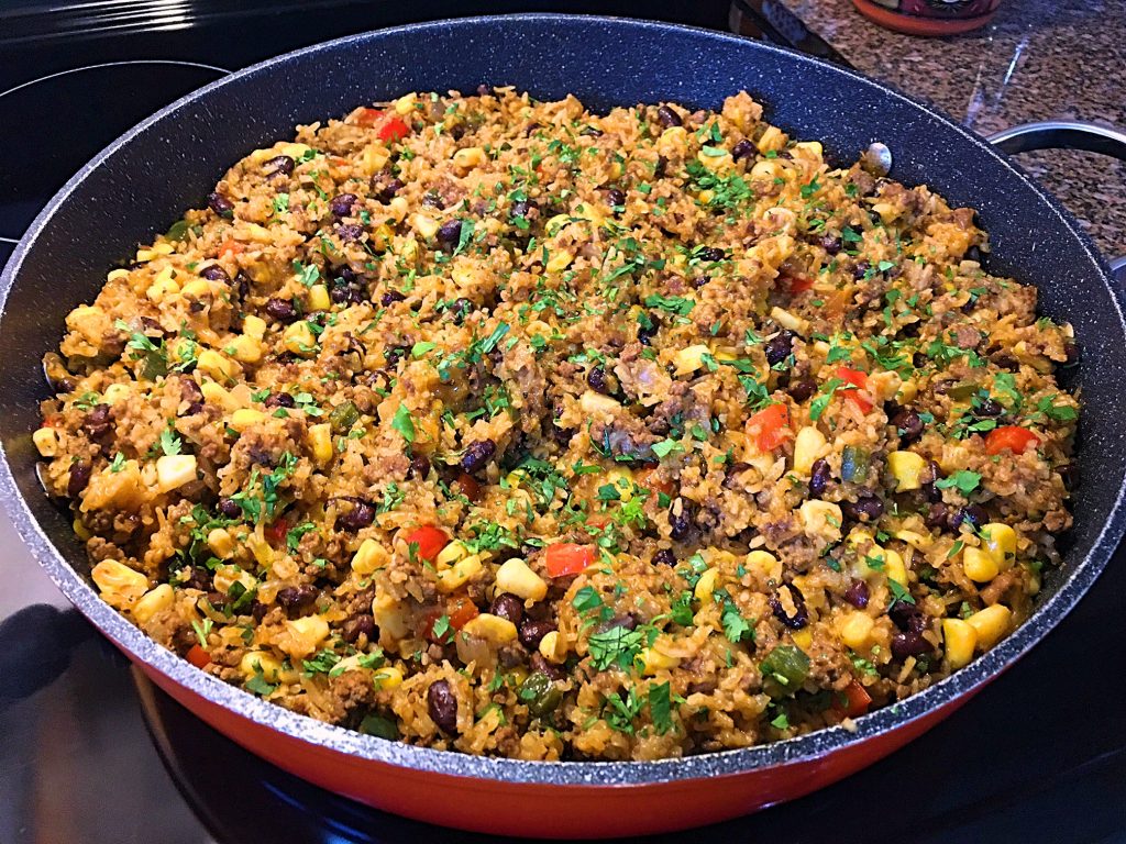 Mexican Beef & Rice Skillet