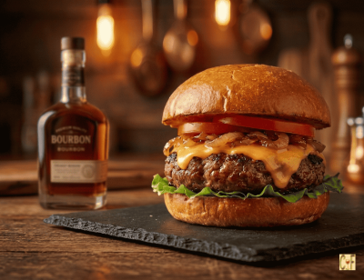 Bison Burgers with Bourbon Onion Jam