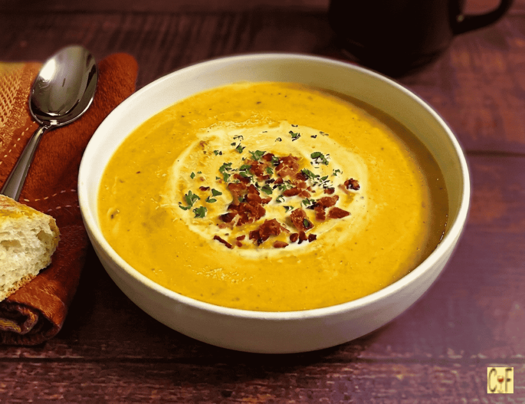 Cream of Rutabaga Carrot Soup with maple Syrup