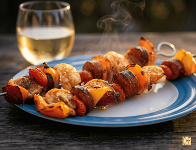 Creole Shrimp & Andouille Skewer
