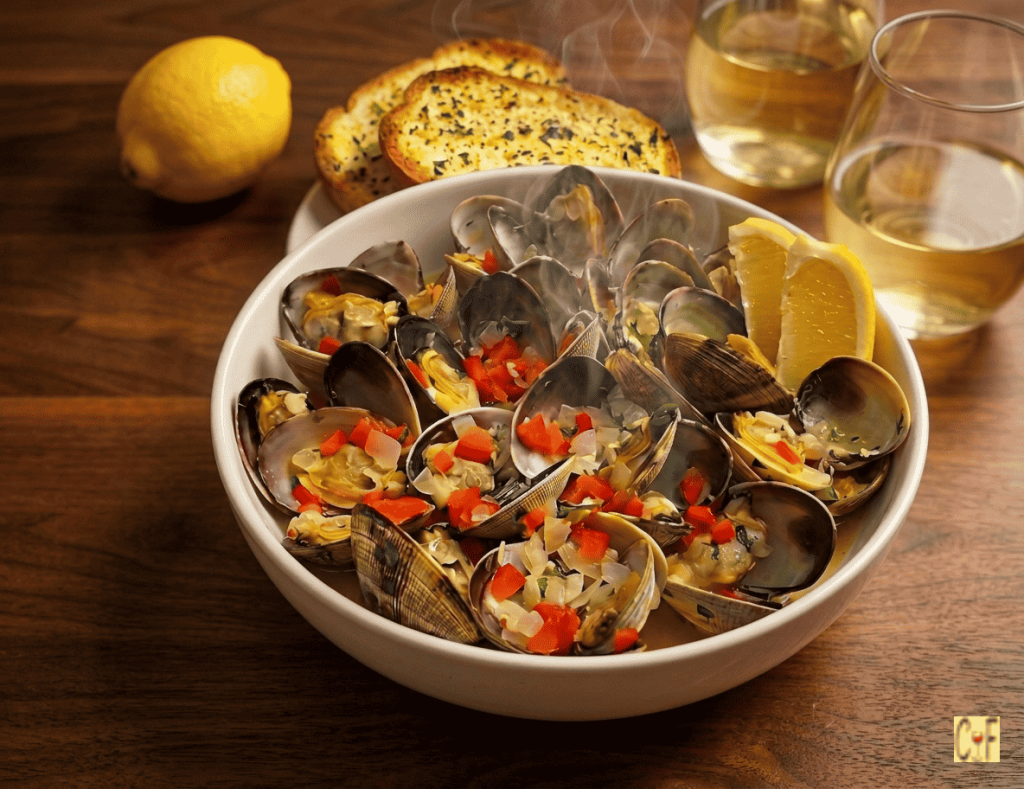 Garlic & White Wine Steamed Clams