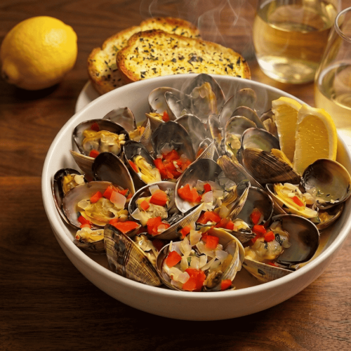 Garlic & White Wine Steamed Clams