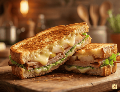 Grilled Brie, Ham & Pear Sandwich