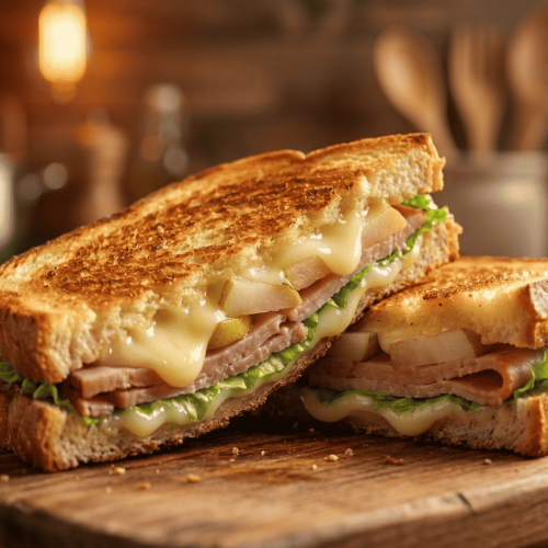 Grilled Brie, Ham & Pear Sandwich