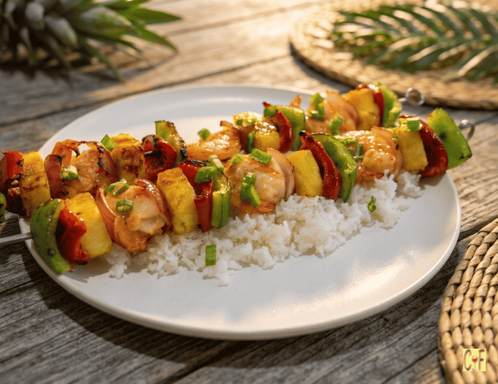 Hawaiian Teriyaki Shrimp Kebabs