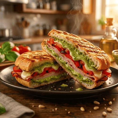 Italian Pesto Panini Sandwich