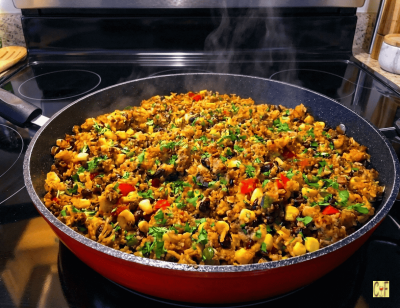 Mexican Beef & Rice Skillet