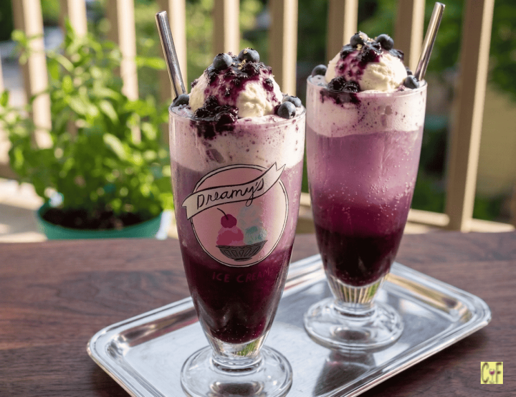 Blueberry Cream Soda Float