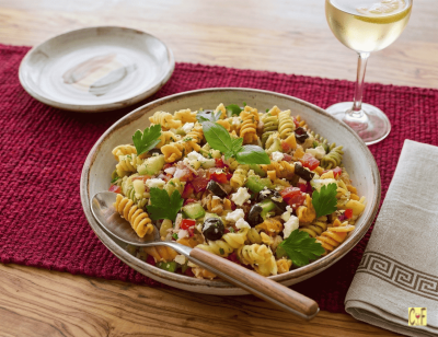 Greek Tuna Pasta Salad