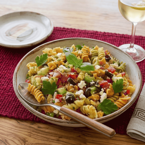 Greek Tuna Pasta Salad