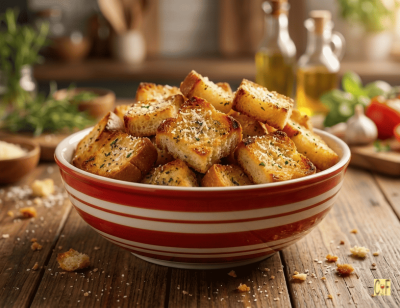 Herb Garlic Parmesan Croutons
