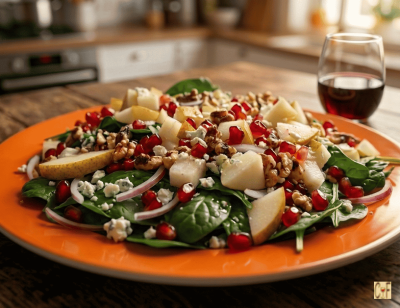Pear Pomegranate Blue Cheese Salad