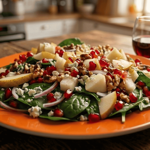 Pear Pomegranate Blue Cheese Salad