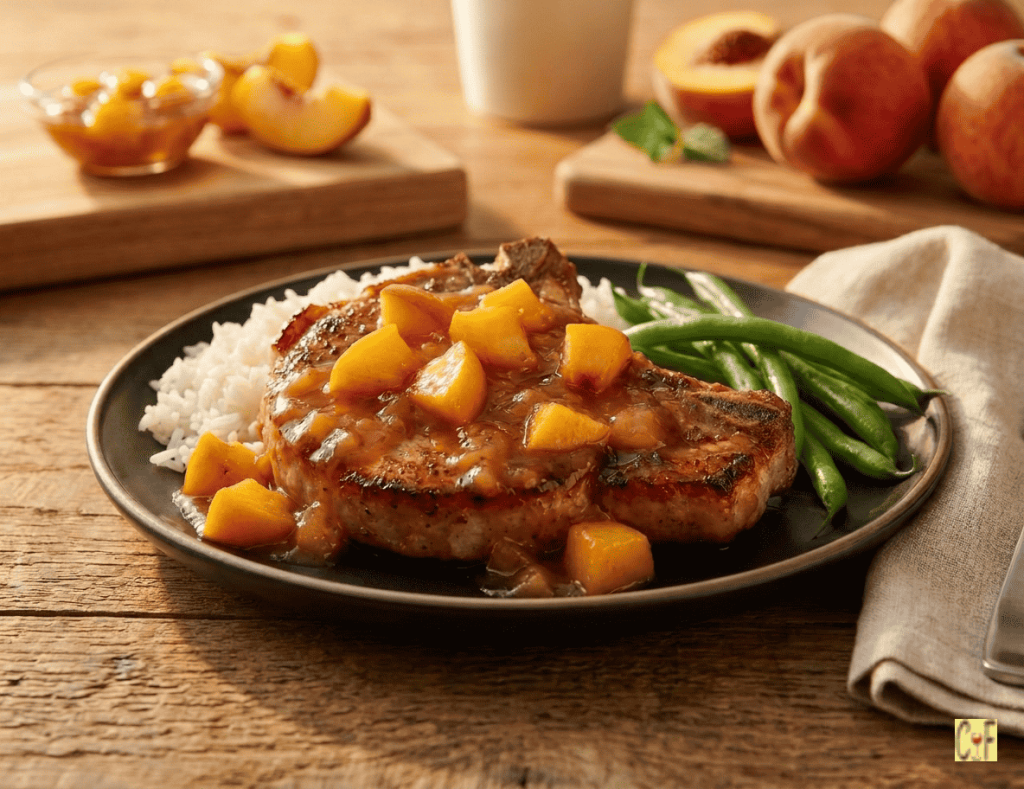 Pork Chops with Spicy Peach Sauce