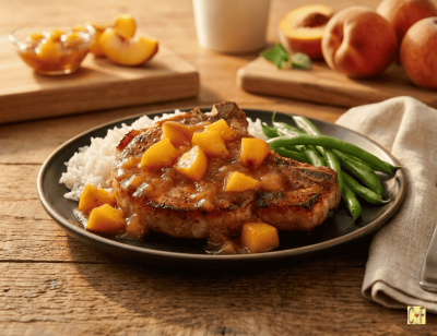 Pork Chops with Spicy Peach Sauce