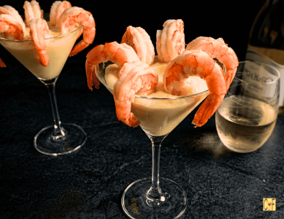 Shrimp Martini with Robuchon Mashed Potatoes