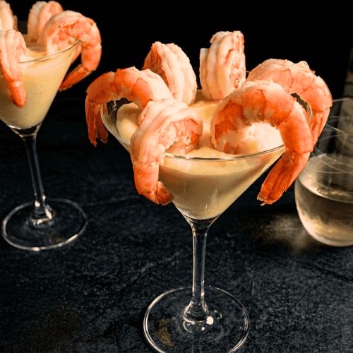 Shrimp Martini with Robuchon Mashed Potatoes