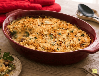 Green Bean Mushroom & Almond Casserole
