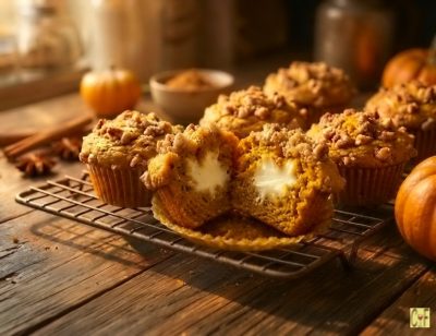 Pumpkin & Spice Cream Cheese Muffins