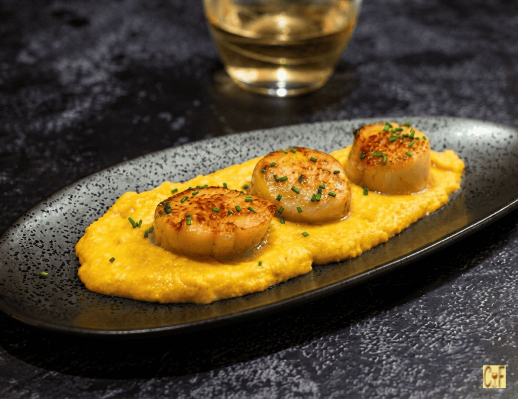 Scallops with Smoky Cream Corn Sauce