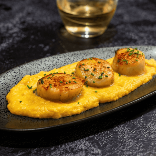 Scallops with Smoky Cream Corn Sauce