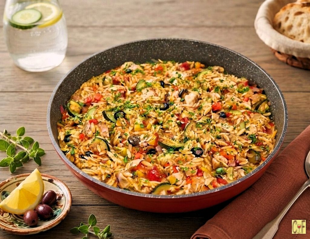 One-Pot Mediterranean Chicken Orzo